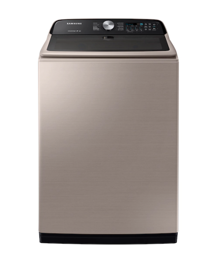 Pictures of Samsung 5.0 cu. ft. High Efficiency Top Load Washer with Active WaterJet in Champagne 1CR04086 - WA50T5300AC - Certified Refurbished - Neu Appliance Outlet - Discount Appliance Outlet in Austin, Tx