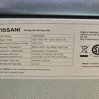 Vissani 4.3 cu. ft. Mini Refrigerator in Stainless Steel, ENERGY STAR S141 - HVAR43GSE - Scratch & Dent (Minor)