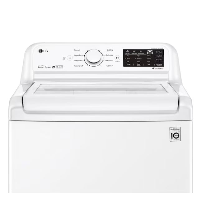 LG 4.5-cu ft High Efficiency Impeller Top-Load Washer ENERGY STAR in White WT7060CW - Certified Refurbished and LG 7.3 cu. ft. Ultra Large Capacity Smart wi-fi Enabled Rear Control Gas Dryer with EasyLoad™ Door DLG7401WE - Certified Refurbished