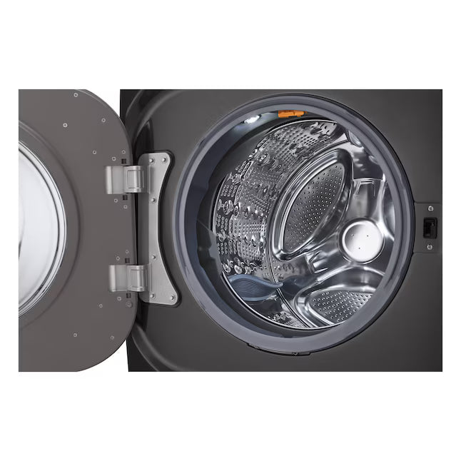 LG Mega Capacity Front Load 5.2 Cu. Ft. Washer with ThinQ Technology WM8900HBA - Scratch & Dent (Minor) and LG Black Steel 9.0 cu. ft. Mega Capacity Smart Wi-fi Enabled Front Load Gas Dryer DLGX8901B - Scratch & Dent (Minor)