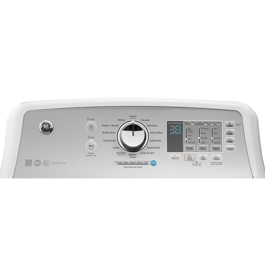 GE® 4.6 cu. ft. Capacity Washer with Stainless Steel Basket GTW680BSJWS - Certified Refurbished