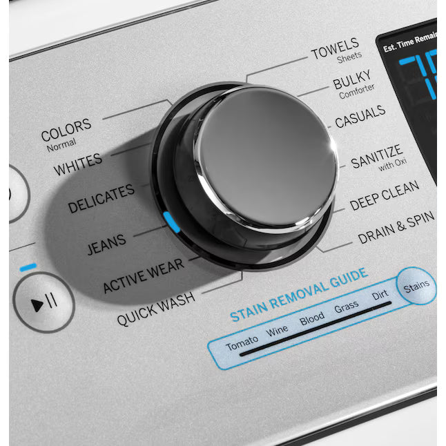 GE® ENERGY STAR® 4.8 cu. ft. Capacity Washer with Sanitize w/Oxi in White GTW720BSNWS - Certified Refurbished and GE White Electric Aluminized Alloy Drum 7.2 Cu. Ft. Dryer with Sensor Dry and Extended Tumble GTD45EASJWS - Certified Refurbished