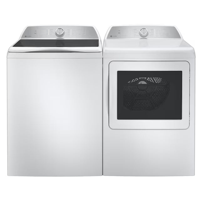GE Profile™ ENERGY STAR® 5.0 cu. ft. Capacity Washer with Smarter Wash Technology PTW600BSRWS - New in Box and GE Profile™ ENERGY STAR® 7.4 cu. ft. Capacity Electric Dryer with Sanitize Cycle 16229 - PTD60EBSRWS - Scratch & Dent (Moderate)