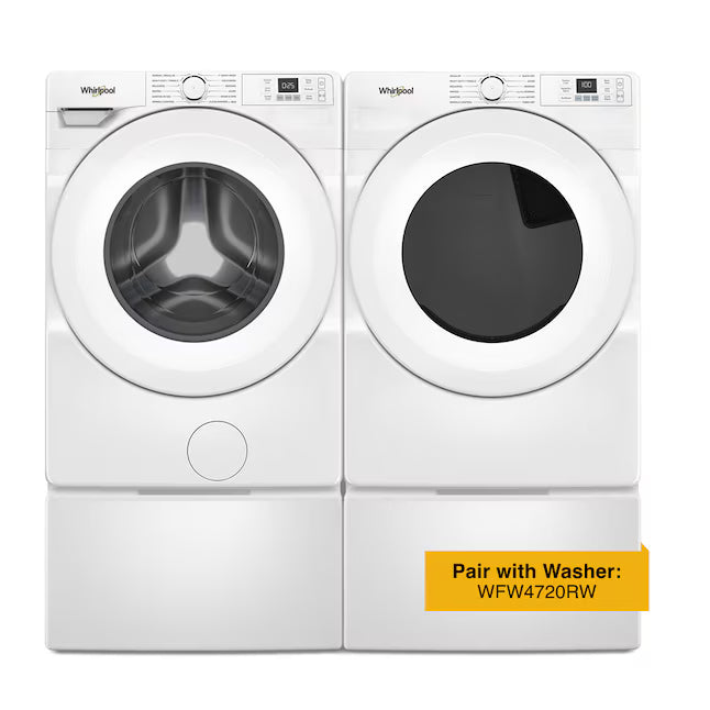 Whirlpool White Front Load Energy Star 4.5 Cu. Ft. Washer with Tumble Fresh Option WFW4720RW - Open Box and Whirlpool 7.4 cu. ft. ENERGY STAR® Front Load Electric Dryer with Wrinkle Shield™ Option WED4720RW - Scratch & Dent (Minor)