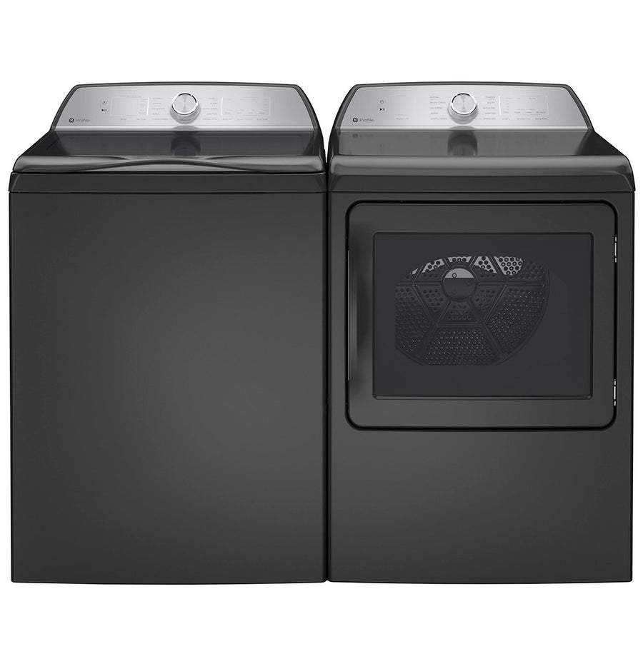 GE Profile™ ENERGY STAR® 5.0 cu. ft. Capacity Washer with Smarter Wash Technology and FlexDispense™ PTW600BPRDG - New in Box and GE Profile ENERGY STAR 7.4 cu. ft. Electric Dryer with 120 ft. Venting in Diamond Gray GE9874E - PTD60EBPRDG - New in Box