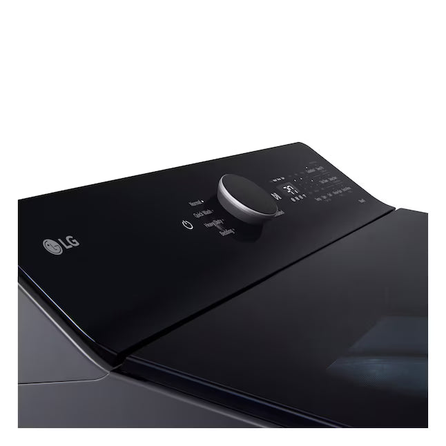 LG 5.3 cu. ft. Smart Top Load Washer with 4-Way® Agitator and AI Sensing EasyUnload™ WT8405CB - Scratch & Dent (Minor) and LG 7.3 cu. ft. Rear Control Electric Dryer with LG EasyLoad™ Door and AI Sensing 16250 - DLE8400BE - Scratch & Dent (Minor)