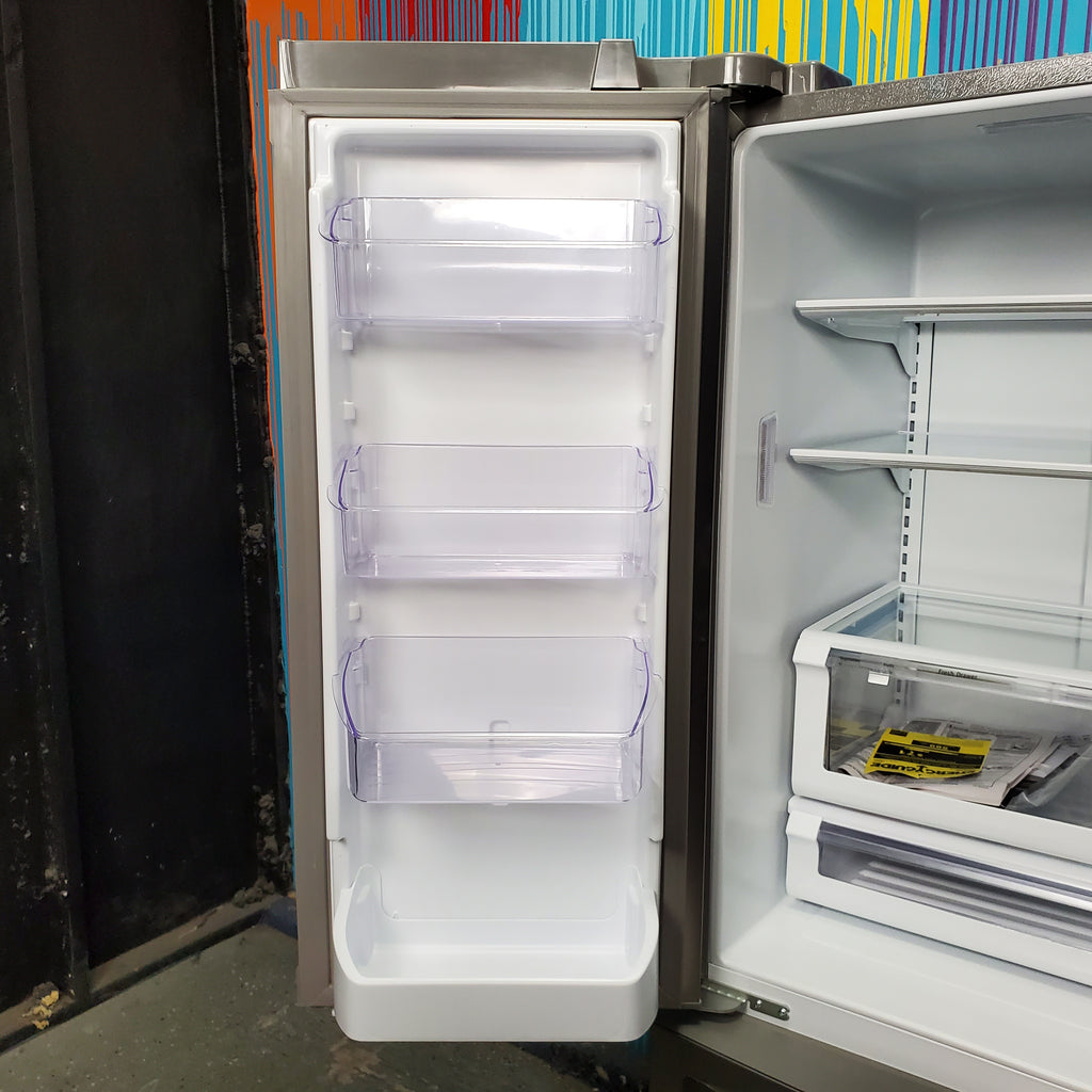 Pictures of 35.63" Wide Counter Depth Stainless Steel ENERGY STAR Frigidaire 22.4 cu. ft. 3 Door French Door Refrigerator with Internal Ice Maker - Scratch & Dent - Major - Neu Appliance Outlet - Discount Appliance Outlet in Austin, Tx