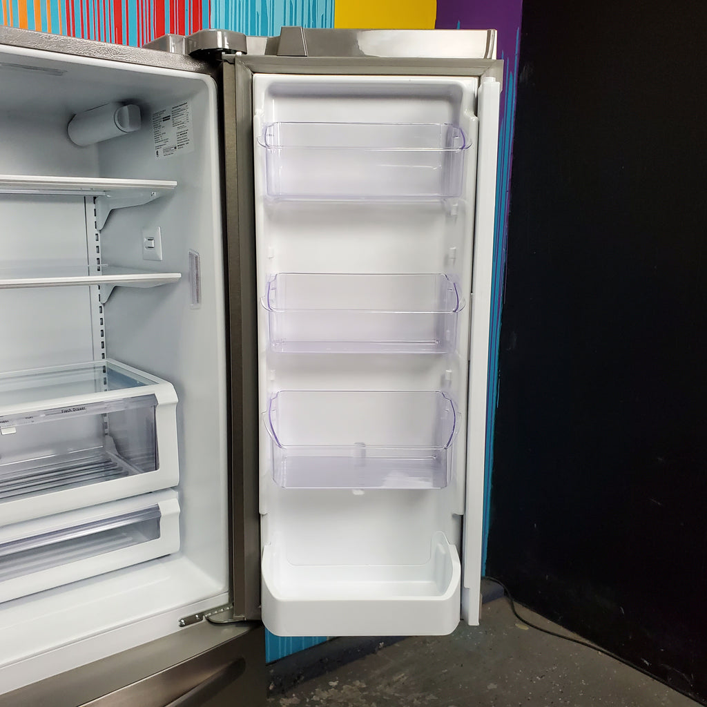 Pictures of 35.63" Wide Counter Depth Stainless Steel ENERGY STAR Frigidaire 22.4 cu. ft. 3 Door French Door Refrigerator with Internal Ice Maker - Scratch & Dent - Major - Neu Appliance Outlet - Discount Appliance Outlet in Austin, Tx