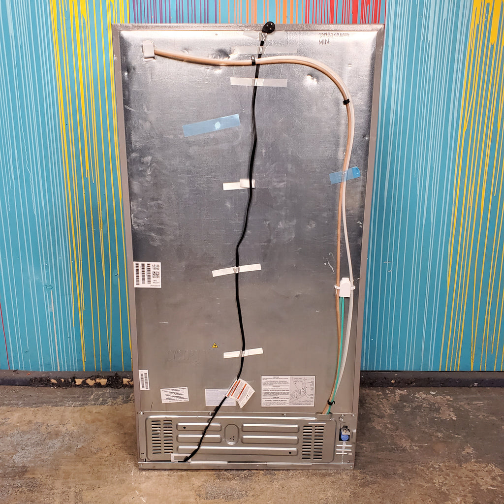 Pictures of 35.63" Wide Counter Depth Stainless Steel ENERGY STAR Frigidaire 22.4 cu. ft. 3 Door French Door Refrigerator with Internal Ice Maker - Scratch & Dent - Major - Neu Appliance Outlet - Discount Appliance Outlet in Austin, Tx