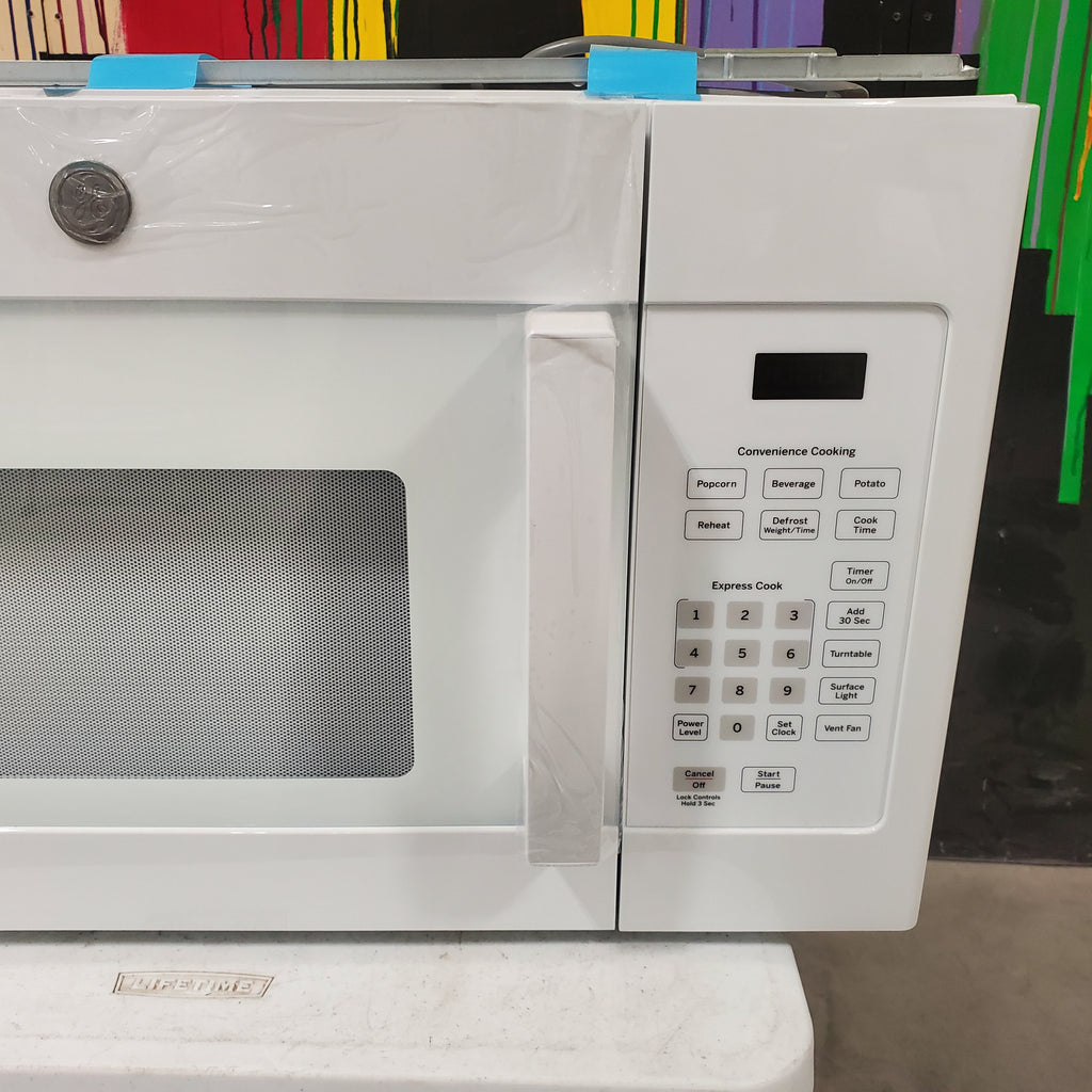 Pictures of White GE 1.6 cu. ft. Over the Range Microwave with 13.5 inch Defrost Options - Open Box - Neu Appliance Outlet - Discount Appliance Outlet in Austin, Tx