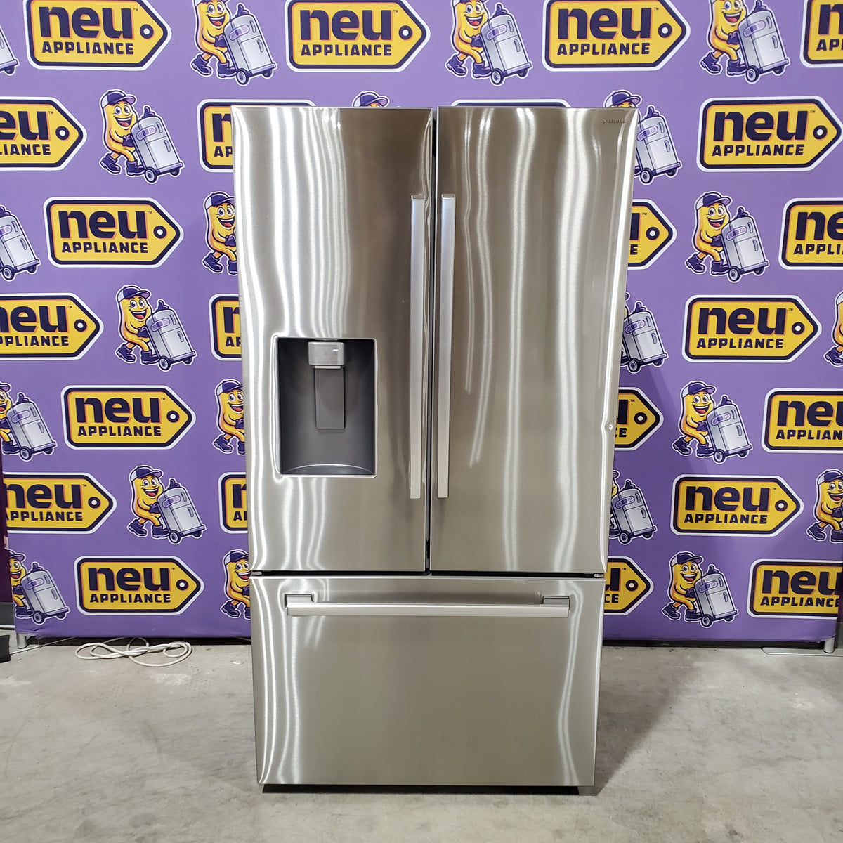 Samsung 36 in. 29 cu. ft. Standard Depth 3-Door French Door Refrigerator in Stainless Steel w/Zero Clearance and Dual Ice Maker RF70H30GER - Scratch & Dent (Minor)