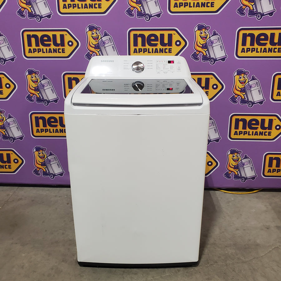 Samsung 4.5 cu. ft. Top Load Washer with Vibration Reduction Technology+ in White WA45T3200AW - Certified Refurbished and Samsung 7.2 cu. ft. Electric Dryer with Sensor Dry in White DVE45T3200W - Certified Refurbished