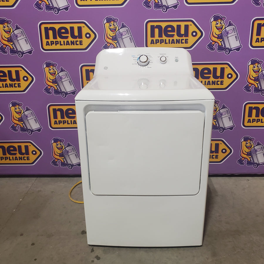 GE® 4.2 cu. ft. Capacity Washer with Stainless Steel Basket Certified Refurbished and GE 6.2 cu. ft. Capacity Electric Dryer with Up To 120 ft. Venting and Shallow Depth GTD33EASKWW - Certified Refurbished