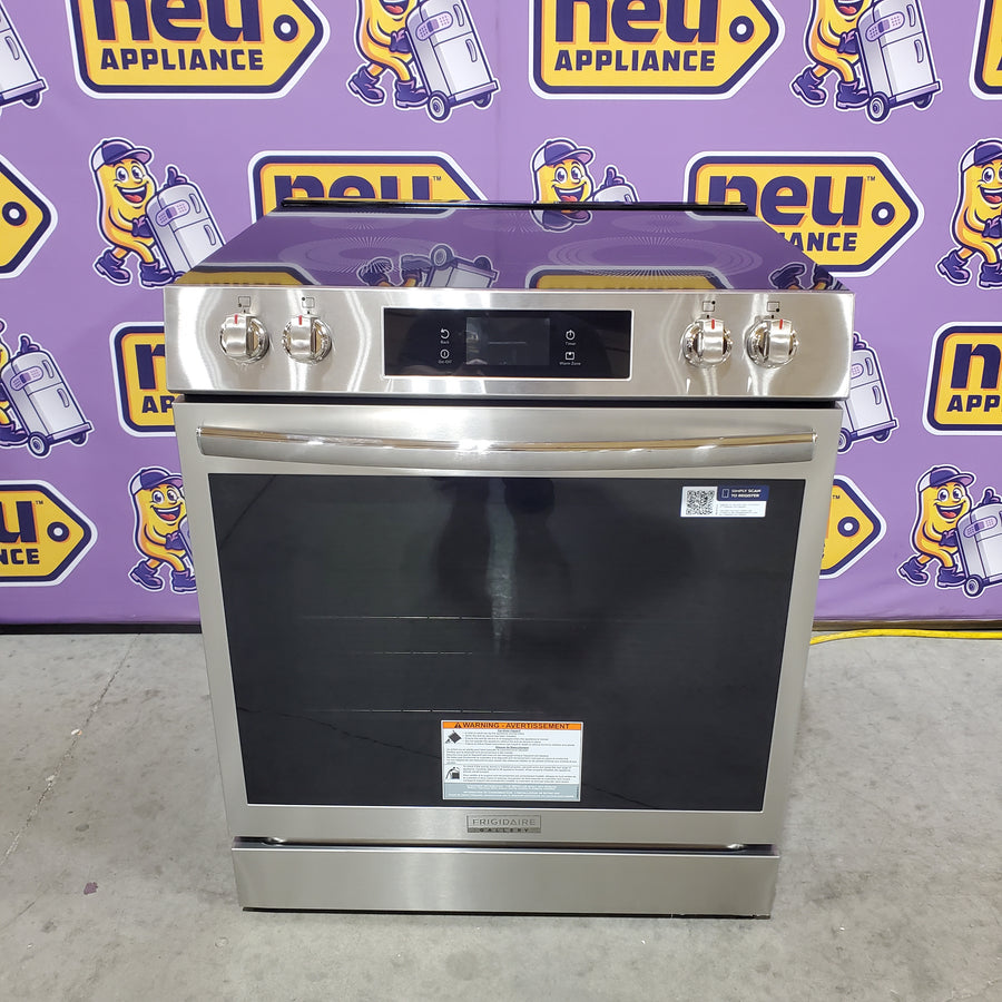 Frigidaire Gallery 30 in. 5 Element Slide-In Electric Range in Smudge-Proof Stainless Steel with Stone-Baked Pizza GCFE3070BF - Open Box