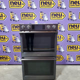 Samsung Steam Cook with Flex Duo 30 inch Double Electric Wall Oven Self-cleaning in Fingerprint Resistant Black Stainless Steel NV51K7770DG - Scratch & Dent (Minor)