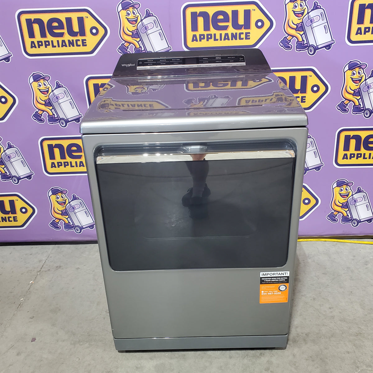 Whirlpool Top Load Electric 7.4 Cu. Ft. Dryer with Advanced Moisture Sensing and Wrinkle Shield Technology WED8127LC - Scratch and Dent (Minor)
