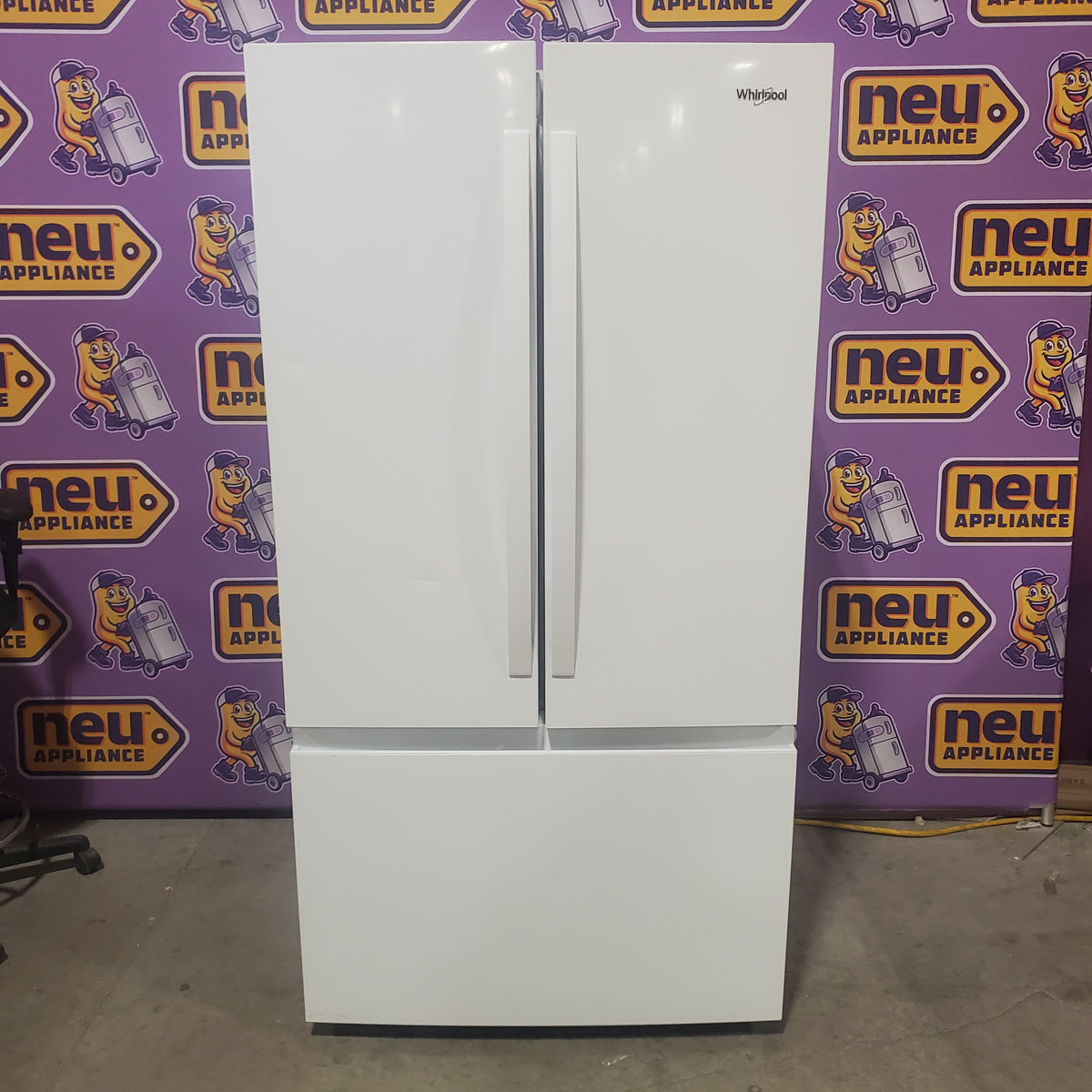 Whirlpool 36 in. 31 cu. ft. Standard Depth French Door Refrigerator in White with Interior Water Dispenser WRFF3336SW - Scratch & Dent (Moderate)