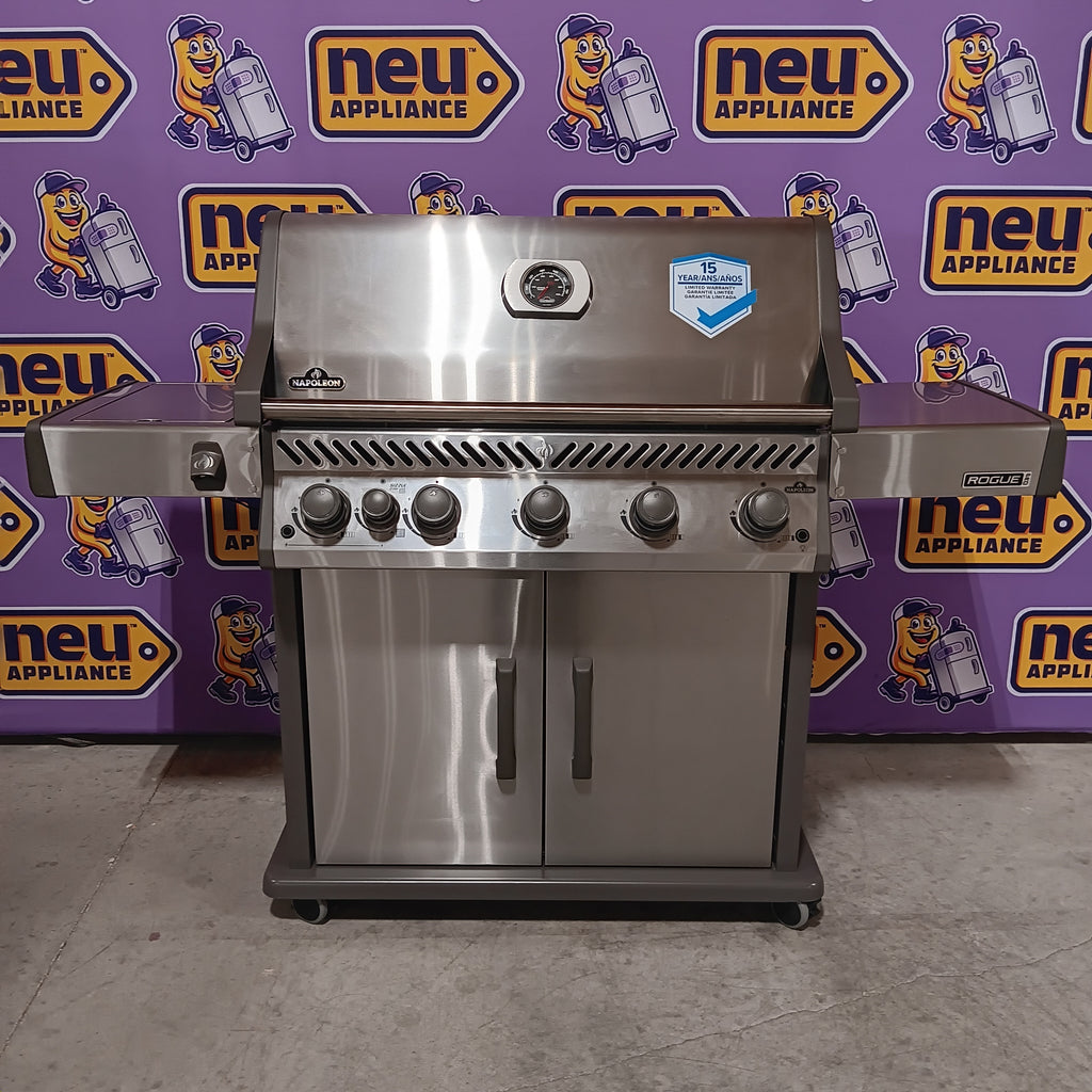 NAPOLEON Rogue PRO 625 Series Black 5-Burner Infrared Natural Gas Grill 1-Side Burner 22321480 - RP625SIB - Open Box