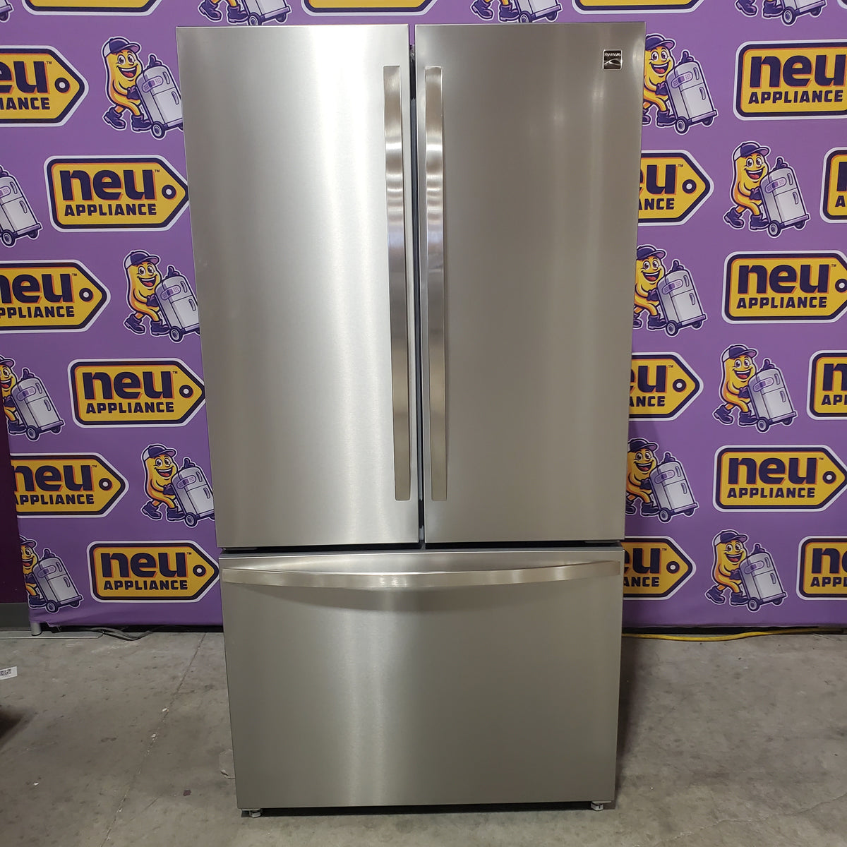 Kenmore Counter-Depth 20.3-cu ft 36-in Wide French Door Refrigerator with Ice Maker ENERGY STAR Certified in Stainless Steel 897.75515320 - Scratch & Dent (Moderate)