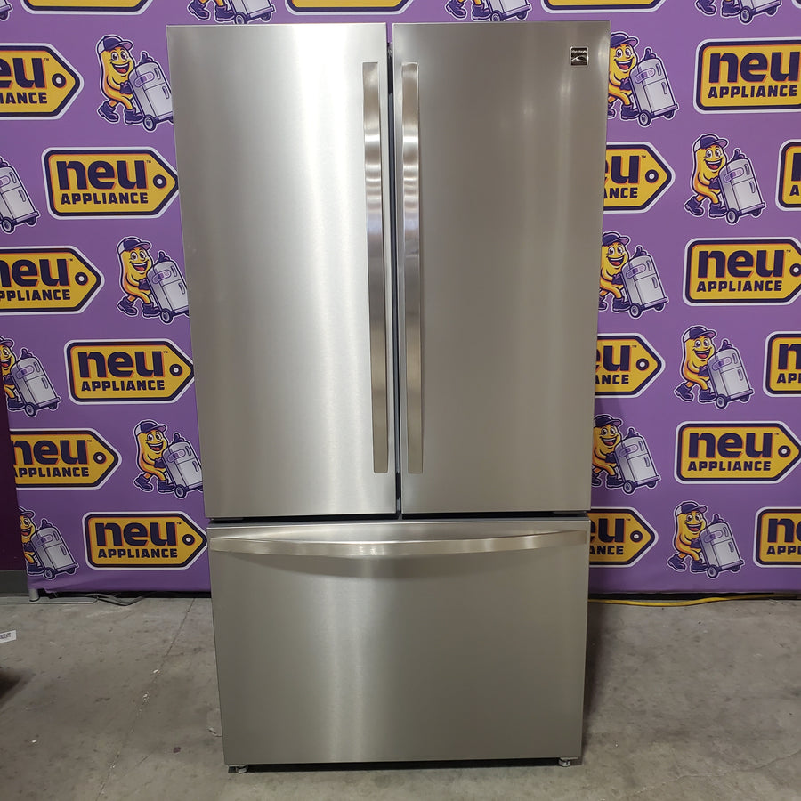 Kenmore Counter-Depth 20.3-cu ft 36-in Wide French Door Refrigerator with Ice Maker ENERGY STAR Certified in Stainless Steel 897.75515320 - Scratch & Dent (Moderate)