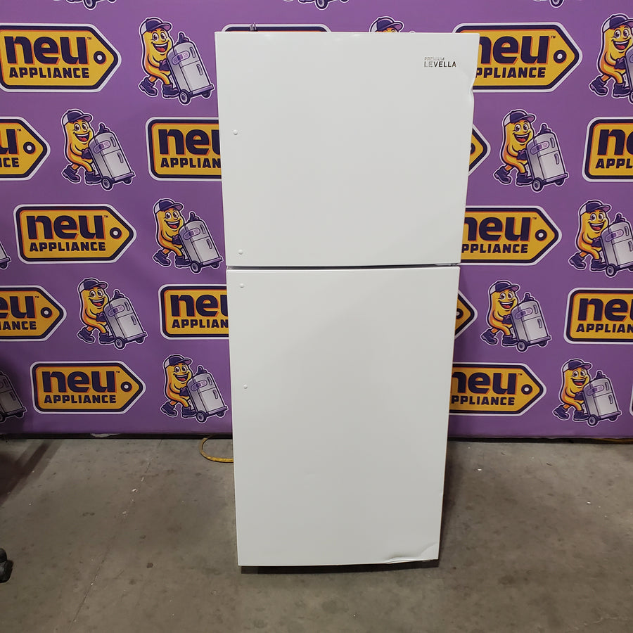 Premium Levella 10.0-cu ft Counter-Depth 23.7-in Wide Top-Freezer Refrigerator in White PRN10150HW - Scratch & Dent (Major)