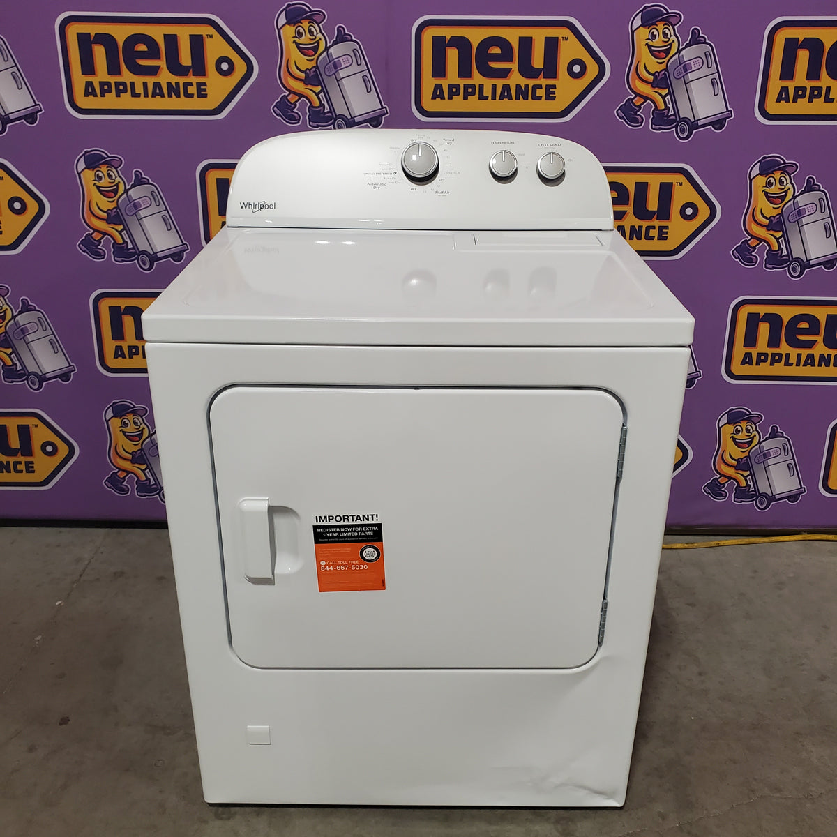 Whirlpool White Gas 7.0 Cu. Ft. Vented Dryer with Wrinkle Shield Option and AutoDry Drying System WGD4815EW - Scratch & Dent (Major)