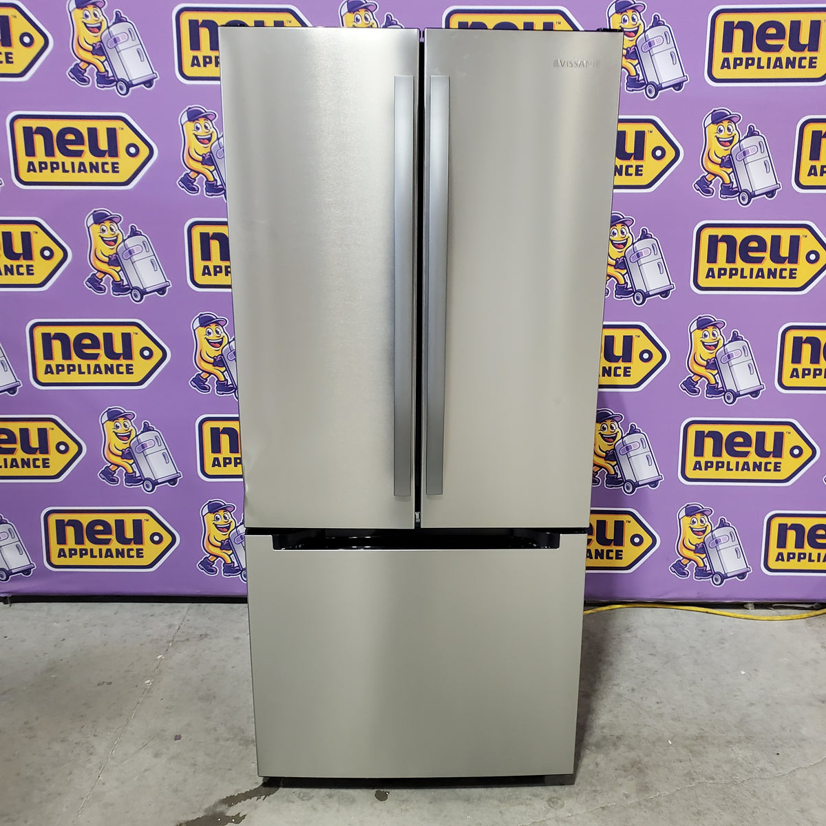 Vissani 30 in. 18.4 cu. ft. Standard-Depth French Door Bottom Freezer Refrigerator in Fingerprint Resistant Stainless Steel LookMDFDBM18SS6 - Scratch & Dent (Moderate)