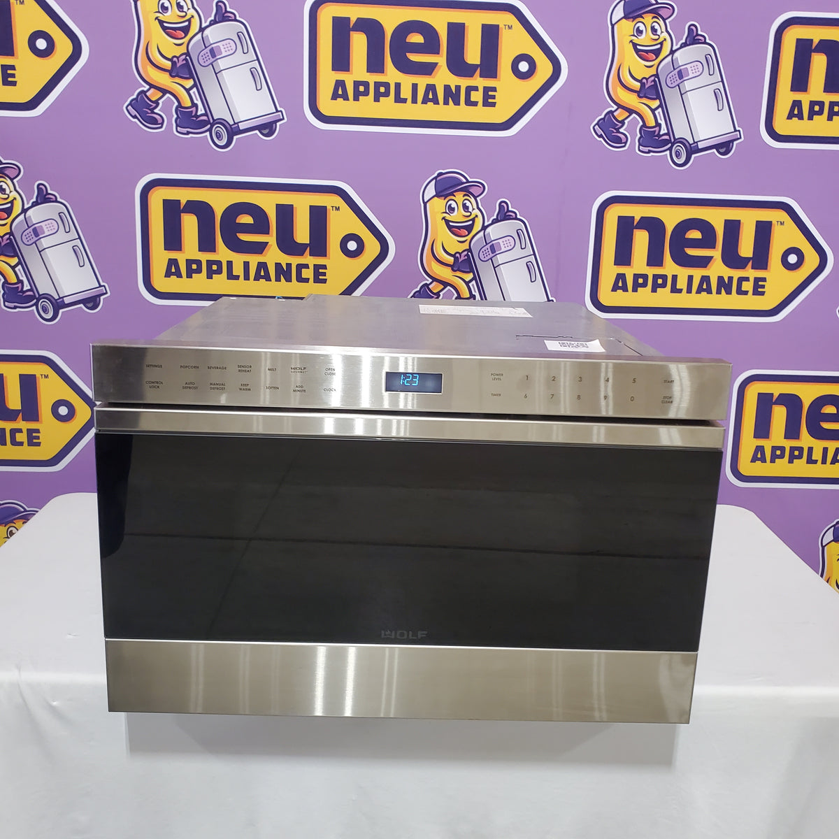 Wolf 24 Inch Microwave Drawer with 1.2 cu. ft. Capacity, 950 Watts Cooking Power, 10 Power Levels, Keep Warm Mode, Kitchen Timer and Control Panel Lock MD24TES - Open Box