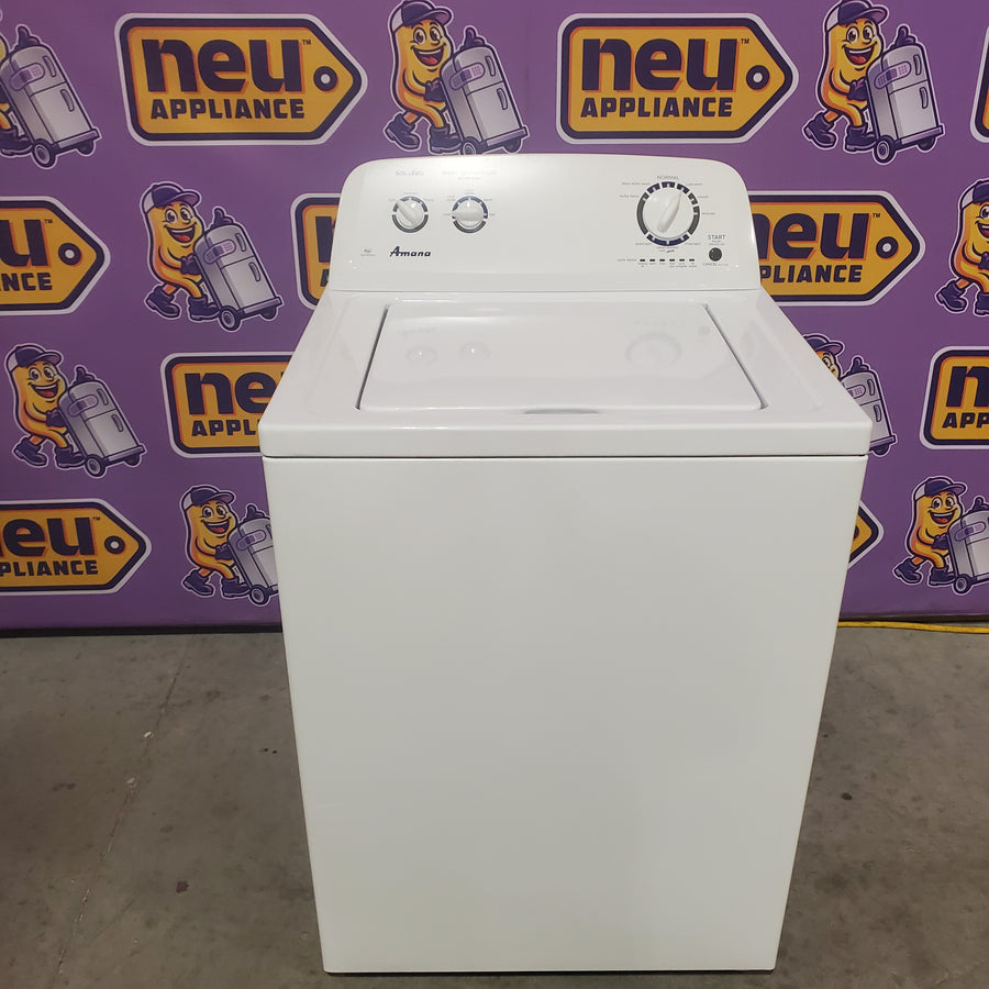 Amana 27 Inch 3.5 cu. ft. Top Load Washer with 9 Wash Cycles, 700 RPM, Automatic Temperature Control, Late Lid Lock and Delicate Cycle NTW4605EW - Certified Refurbished