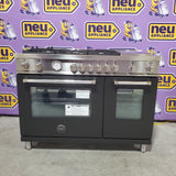 Bertazzoni 48 Inch Freestanding Gas Range with 6 Sealed Burners, Integrated Electric Griddle, 7.1 cu. ft. Total Oven Capacity, and Double Oven MAS486GGASNEV - Open Box