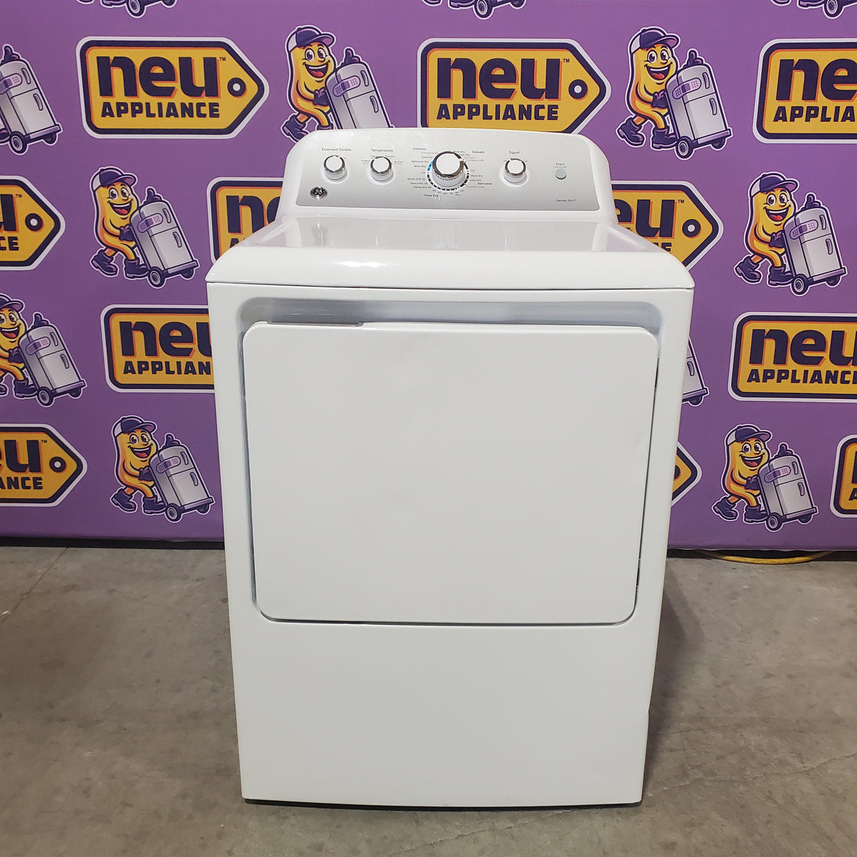 GE White Electric Aluminized Alloy Drum 7.2 Cu. Ft. Dryer with Sensor Dry and Extended Tumble GTD45EASJWS - Certified Refurbished