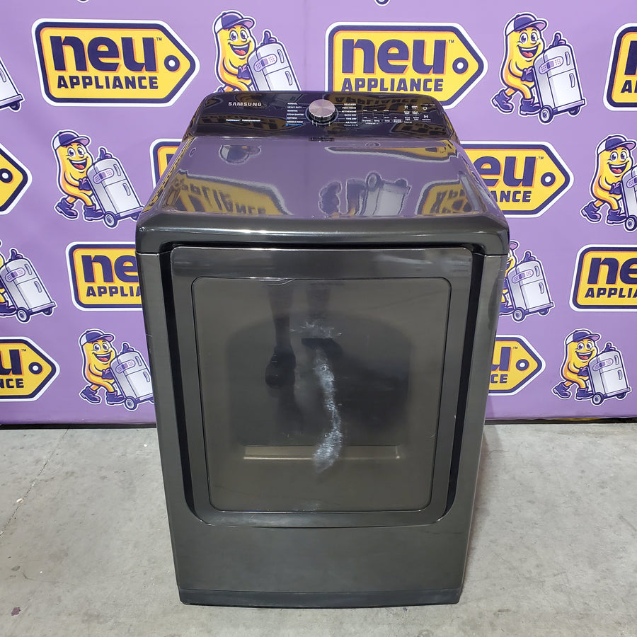 Samsung Black Stainless Steel Electric 7.4 Cu. Ft. Dryer with Steam Sanitize DVE50R5400V - Certified Refurbished