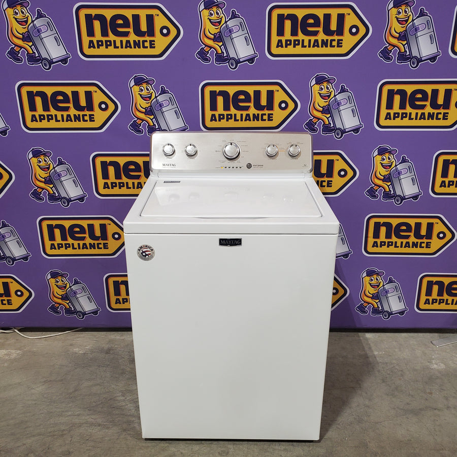 Maytag 4.2-cu ft High Efficiency Agitator Medium Top-Load Washer in White MVWC565FW - Scratch & Dent (Moderate)