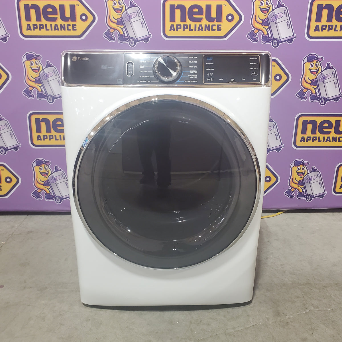 GE Profile™ 7.8 cu. ft. Capacity Smart Front Load Electric Dryer with Steam and Sanitize Cycle PFD87ESSVWW - Open Box
