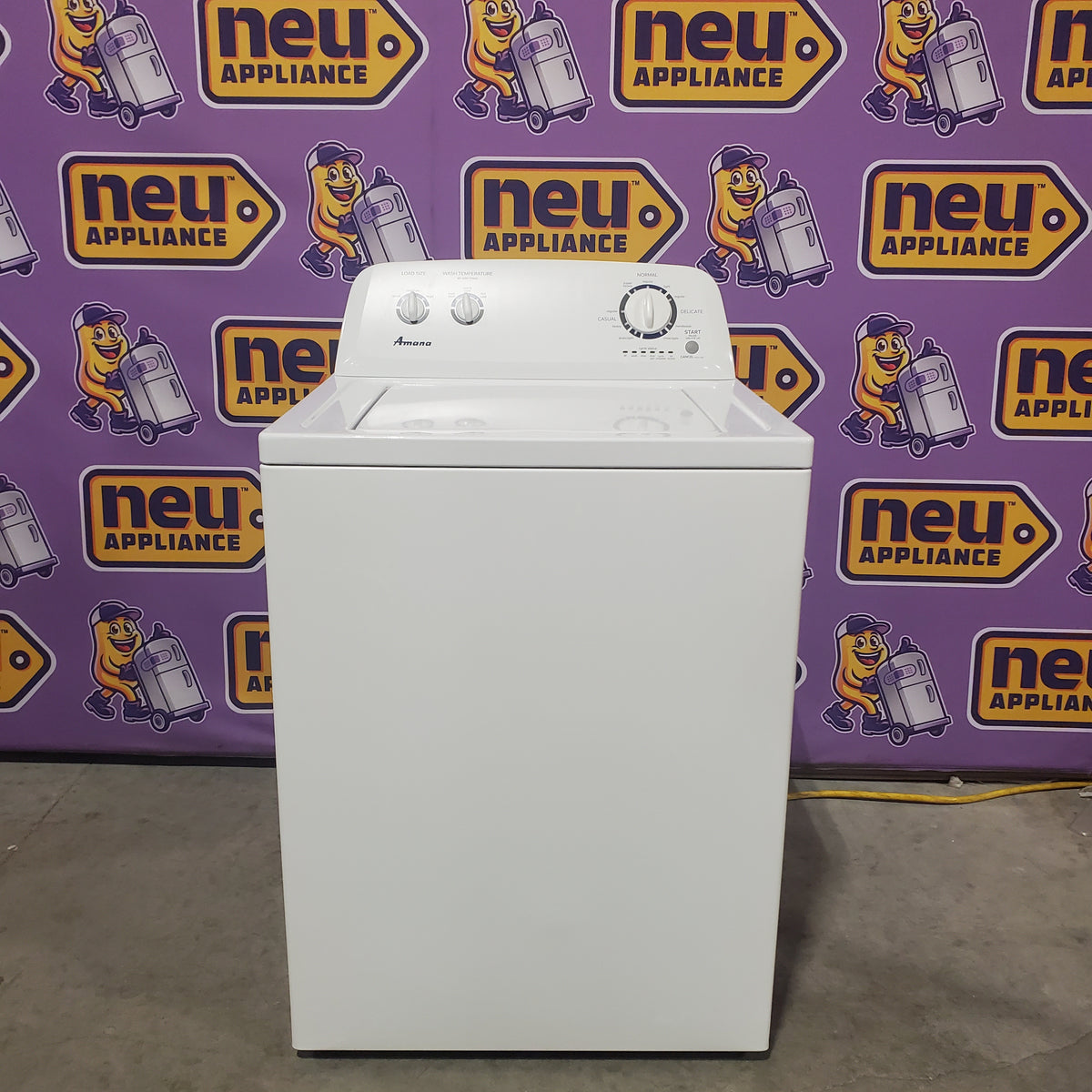 Amana 27 Inch Top-Load Washer with 3.4 cu. ft. Capacity, 9 Wash Cycles, Load Size Options, and 700 RPM Spin Speed NTW4650YQ - Certified Refurbished