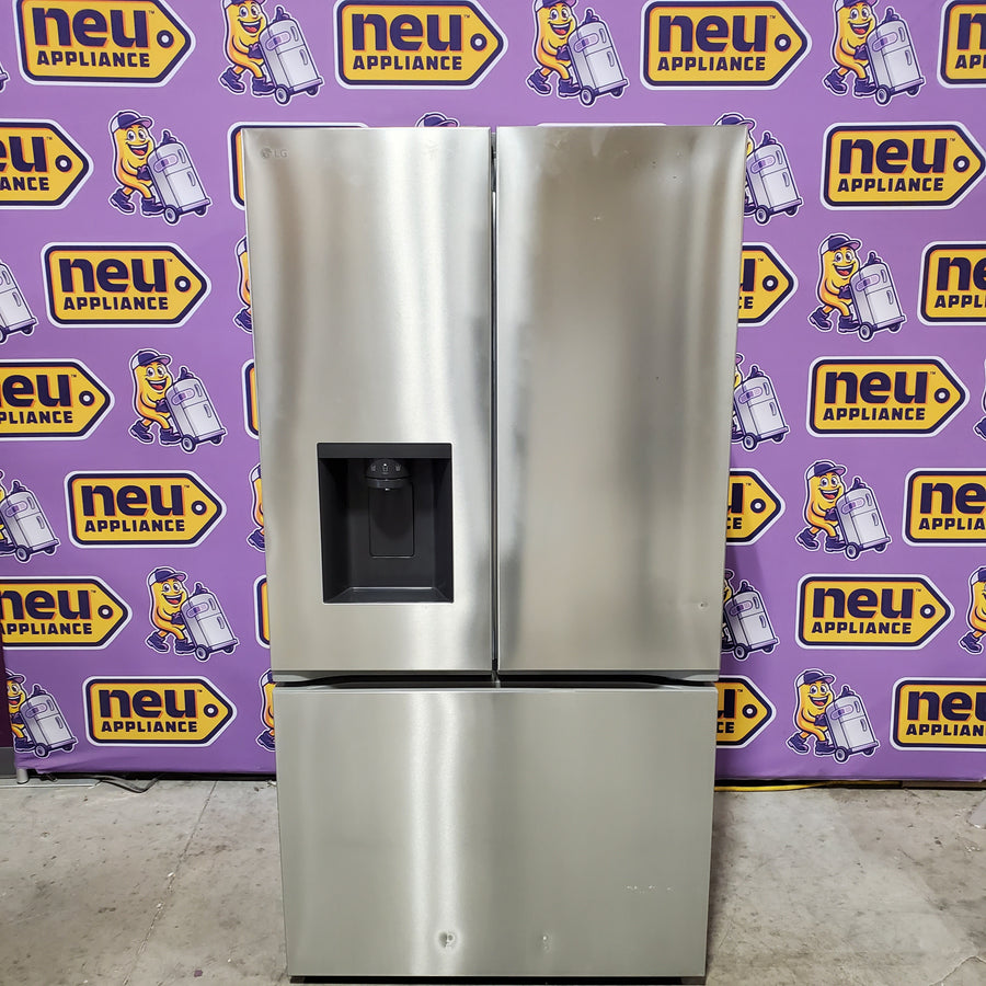 LG Counter-Depth 25.5-cu ft 36-in Wide French Door Refrigerator with Ice Maker ENERGY STAR Certified in PrintProof Stainless Steel LF26C6230V - Scratch & Dent (Moderate)