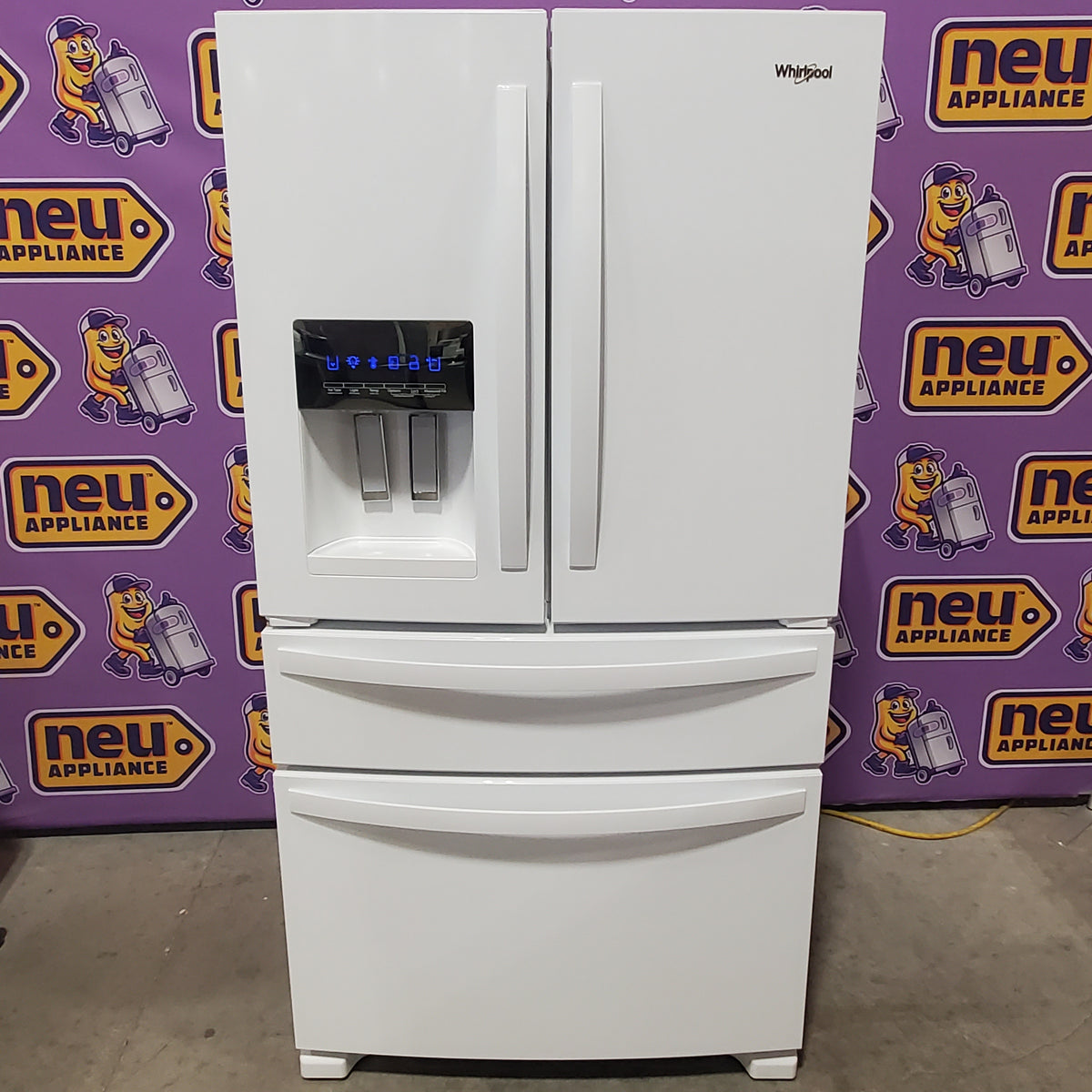 Whirlpool 25 cu. ft. French Door Refrigerator with Two-Tier Freezer Storage in White WRMF3636RW - Scratch & Dent (Minor)