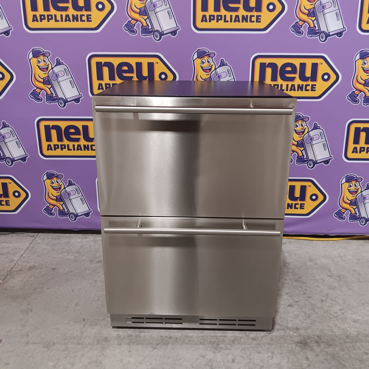 Elica 24 Inch Panel Ready Built-In/Freestanding Undercounter Double-Drawer Refrigerator with 4.7 Cu. Ft. Capacity, 115 Total Can Capacity, and 39 dBA EBD51SS1 - Scratch & Dent (Minor)