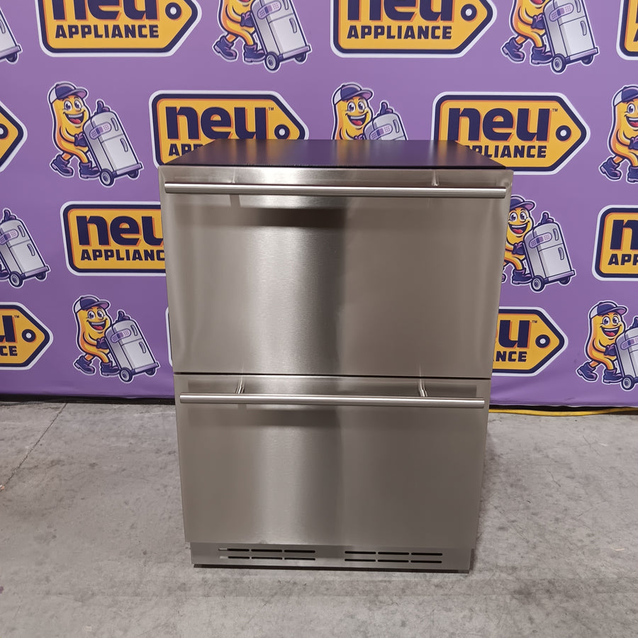 Elica 24 Inch Panel Ready Built-In/Freestanding Undercounter Double-Drawer Refrigerator with 4.7 Cu. Ft. Capacity, 115 Total Can Capacity, and 39 dBA 1119385 - EBD51SS1 - Scratch & Dent (Minor)