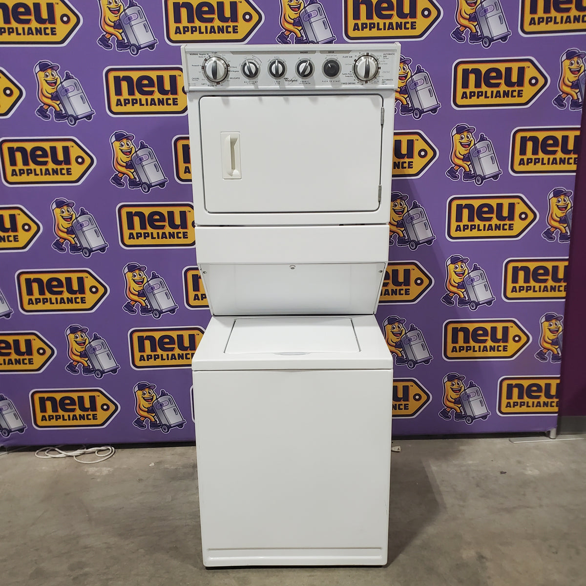 Whirlpool 27 Inch Electric Laundry Center with 2.5 cu. ft. Washer, 5.9 cu. ft. Dryer, 8 Wash Cycles, 6 Dry Cycles, AutoDry and Self-Clean Lint Filter WET3300XQ - Certified Refurbished