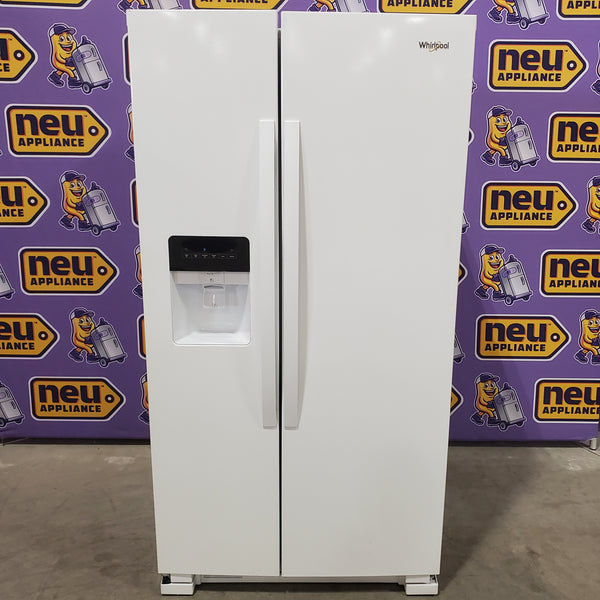 Whirlpool 24.6-cu ft Standard-Depth Side-by-Side Refrigerator with Ice Maker, Water and Ice Dispenser in White 22121485 - WRS315SDHW - Scratch & Dent (Minor)