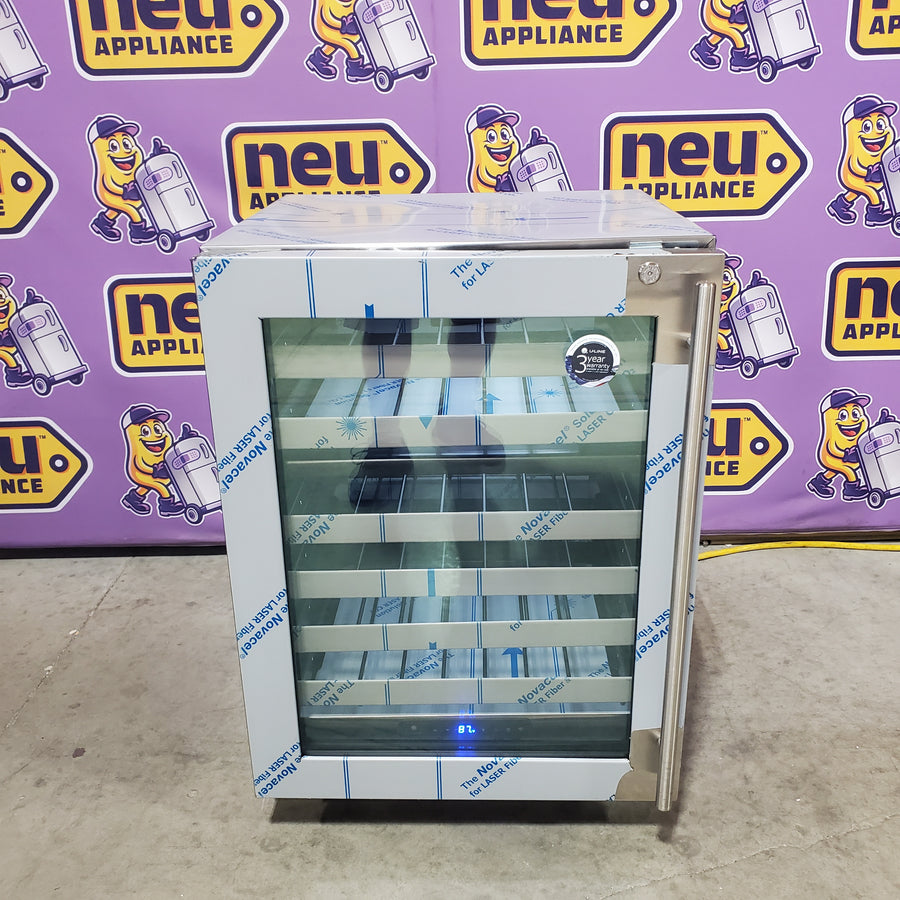 U-Line 24 Inch Dual Zone Wine Refrigerator with 5.1 Cu. Ft. 49 Bottle Capacity, Convection Cooling, Adjustable Full-Extension Racks, and Digital Controls UHWD524-SG51A - Open Box