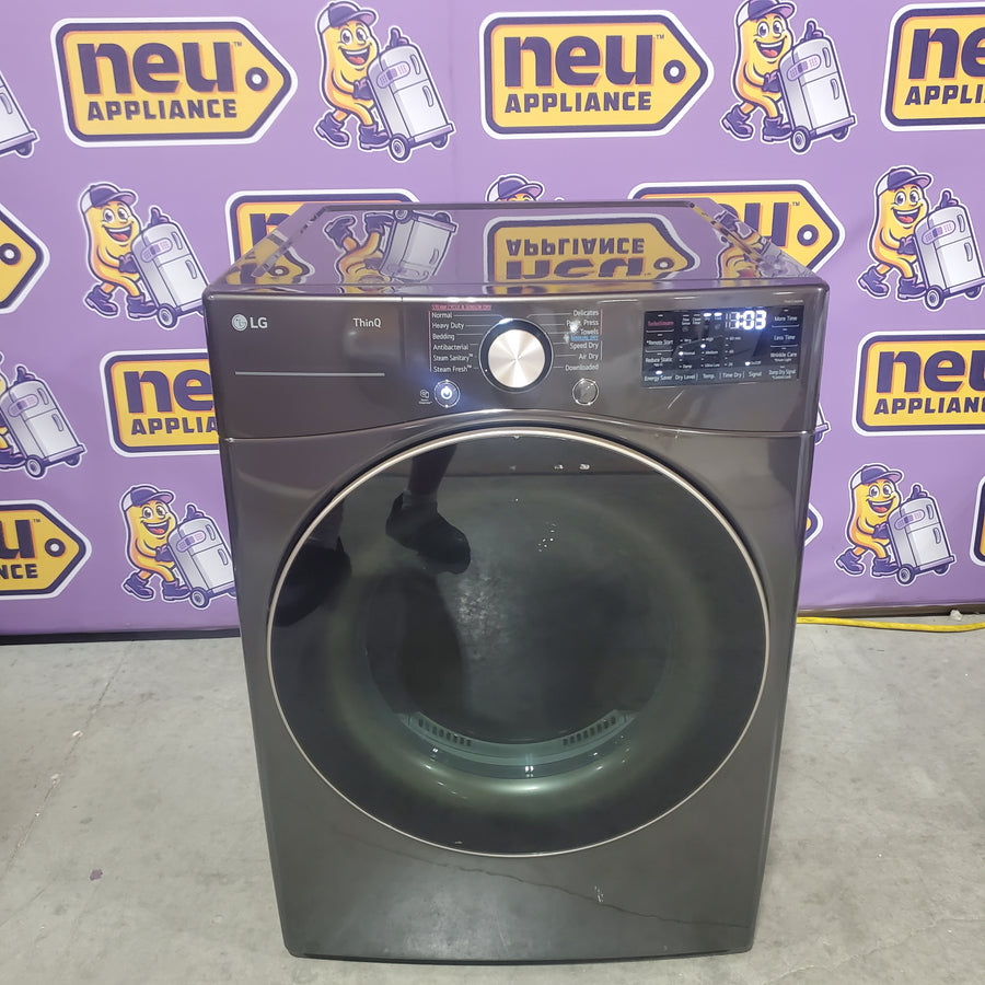 LG TrueSteam 7.4-cu ft Stackable Vented Gas Dryer with Steam Cycle in Black DLGX4001B - Scratch & Dent (Moderate)