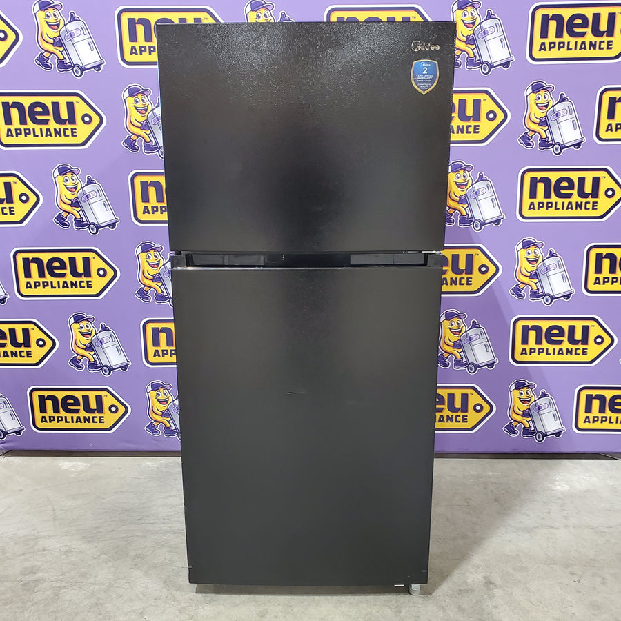 Midea 21 cu. ft. Garage Ready Top-Freezer Refrigerator in Black MRT21D3BBB - Scratch & Dent (Moderate)