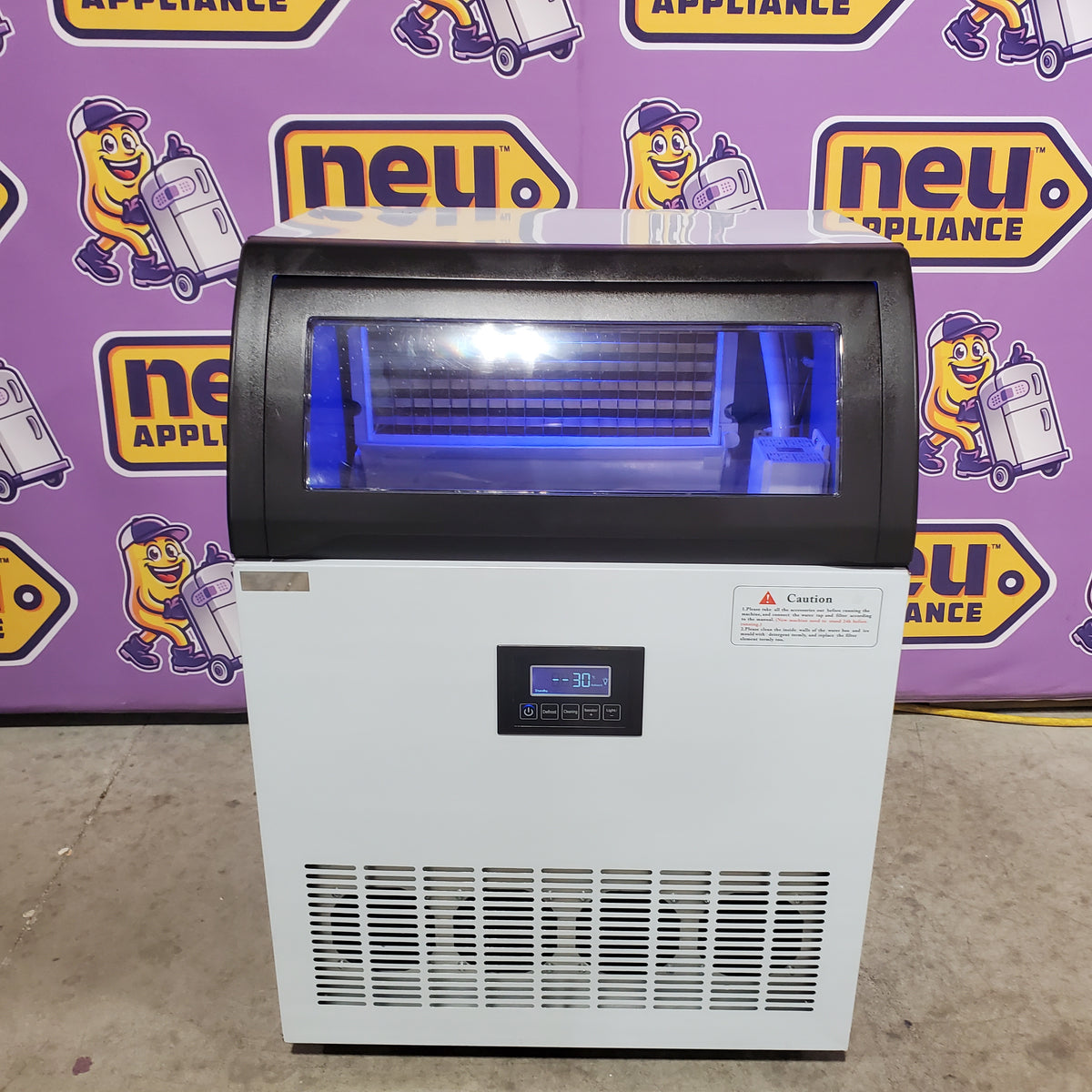 Hooure 24. 4 in. Full Size Cube Commercial Ice Maker 250 lb. /24 H Freestanding Ice Maker with 77 lb. Storage, Stainless Steel WQJR-C01 - Open Box