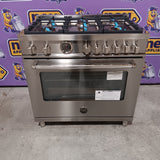 Bertazzoni 36 in. Wide 6 Burner 5.76 cu. ft. Master SeriesDual Fuel Freestanding Range in Stainless Steel MAS366BCFEPXT - Scratch & Dent (Minor)