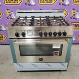Bertazzoni 36 Inch Pro-Style Gas Range with 5 Sealed Brass Burners, 4.4 cu. ft. Convection Oven, Manual Clean, and Storage Drawer MAS365GASXT - Open Box