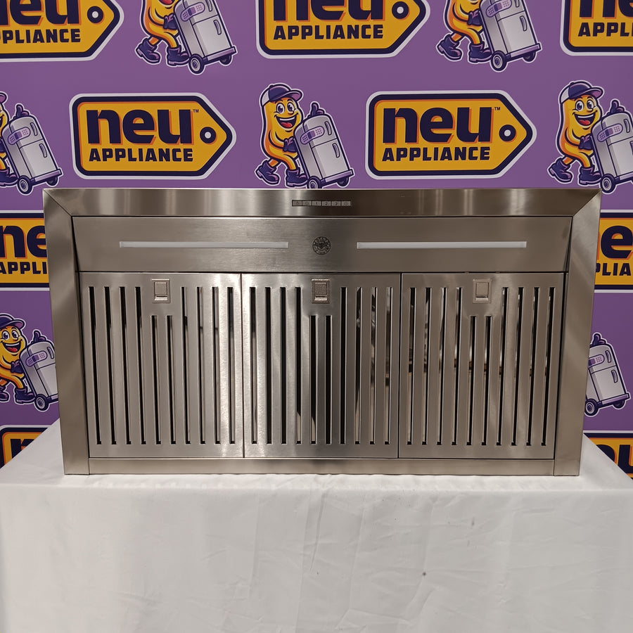 Bertazzoni 36 Wall-mount Chimney Hood with 3 Speeds + Booster, 600 CFM, 1 Motor, Digital Airflow Reducer, Timer, Filter Alarm, and Air-cleaning Option KPH36XT - Scratch & Dent (Minor)