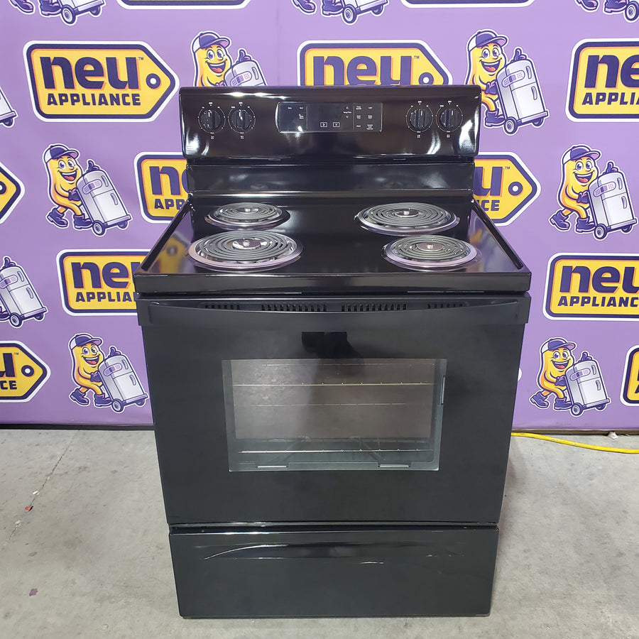 Whirlpool 30" Black 4.8 cu. ft. Electric Coil Top Range with Keep Warm Setting WFC150M0JB - Scratch & Dent (Minor)