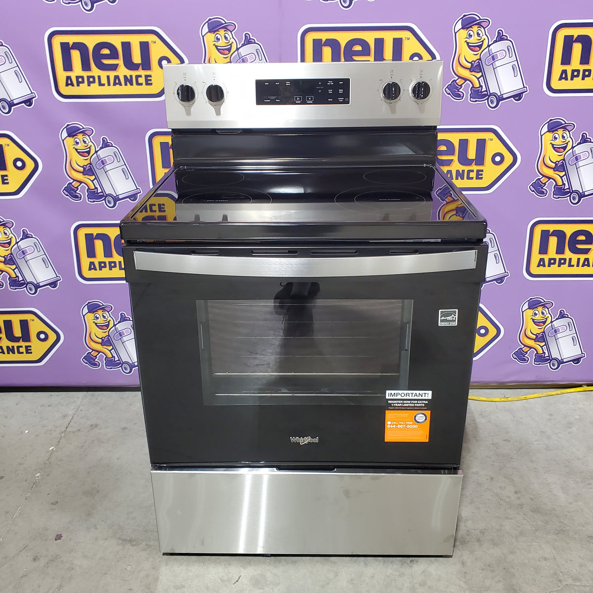 Whirlpool Stainless Steel Electric 30 Inch Range with No Preheat Mode WFES3030RS - Scratch & Dent (Minor)